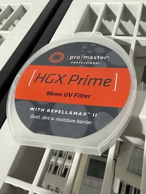 Promaster 86mm HGX Prime UV Filter w/Repellamax #6753 Japan New Sealed In Box - Image 1 of 2