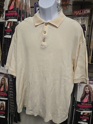 Camisa Polo Kahala Para Hombres XL Crema Pullover Manga Corta 100% Algodón Suéter Hawaii Foto 1 de 4