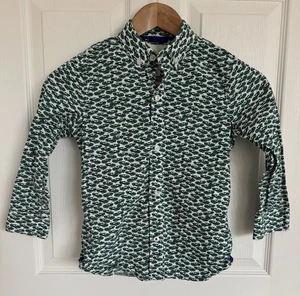 Boys Mini Boden Button Down Oxford With Cars Size 6/7 - Picture 1 of 7