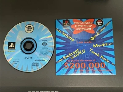 PS1 Pizza Hut Powered PlayStation 1 Demo Game Promo Disc Sleeve VG - Image 1 of 2