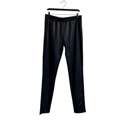 Pantalones largos altos Sally para mujer talla M cintura elástica imitación cuero ajustados B-22 Foto 1 de 4