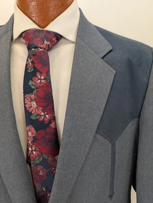 Mens Blue Circle S western blazer jacket sport suit coat rodeo 42R - Image 1 of 4