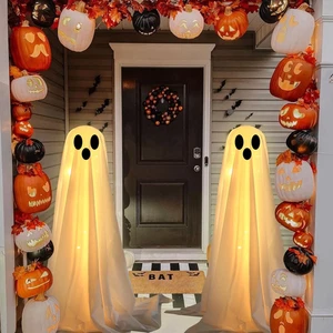 2 x Weihnachten Niedliche Geister Für Vorgarten Terrasse Rasen Garten Partydekor - Bild 1 von 22