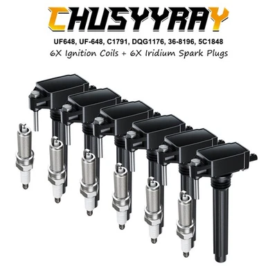 6x Bobina de encendido y 6x Bujía de iridio para Jeep Wrangler JK 2018 3,6 L V6 Foto 1 de 4