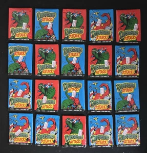 Topps Dinosaurs Attack 1988! Lote de 20 Packs de Cera 5 Tarjetas y 1 Pegatina por Pack - Imagen 1 de 1