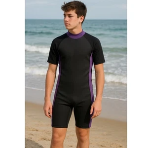 Traje de neopreno Casad piel de buceo natación surf tabla deportes acuáticos negro púrpura talla mediana - Imagen 1 de 7