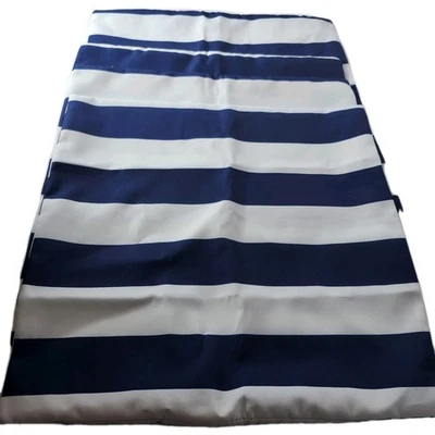 Navy Blue White Stripes Pillow Covers Cushion Case Nautical Home Decor 17" - Image 1 of 4