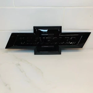 CHEVROLET BOWTIE STICKER Emblem Decal Black Gloss Plastic - Picture 1 of 15