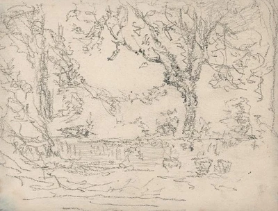 Pencil Drawing - Victor Charles Ames (1859-1934) Italy - Impressionist - image 1 of 2