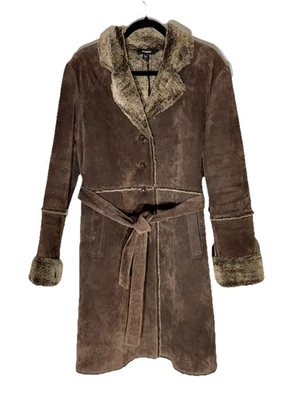 Abrigo vintage Y2K Express Penny Lane gamuza cuero imitación piel talla L marrón afgano Foto 1 de 4