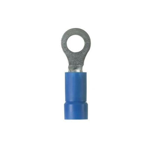 PV14-6R-C Ring Terminal, Vinyl, 16-14 AWG, #6, Funnel Entry, Blue-100EA - Image 1 of 2