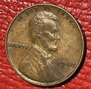 1940 Lincoln Wheat Cent Woody Wood Grain Improper Alloy Mix Error Unique Coin - Picture 1 of 4