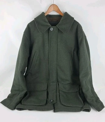 L.L. Bean Maine Guide Parka Men's Large Wool 0BMH7 Long Sleeve Dark Green Lined - Image 1 of 4