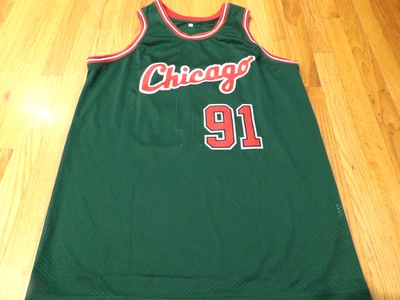 CAMISETA SWINGMAN VERDE NBA CUSTOM HWC CHICAGO BULLS DENNIS RODMAN TALLA XL Foto 1 de 4