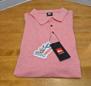 Quiksilver Men's Polo Shirt Size 2XL 100% Cotton Coral NWT Surf Beach Cali OG - Picture 1 of 11