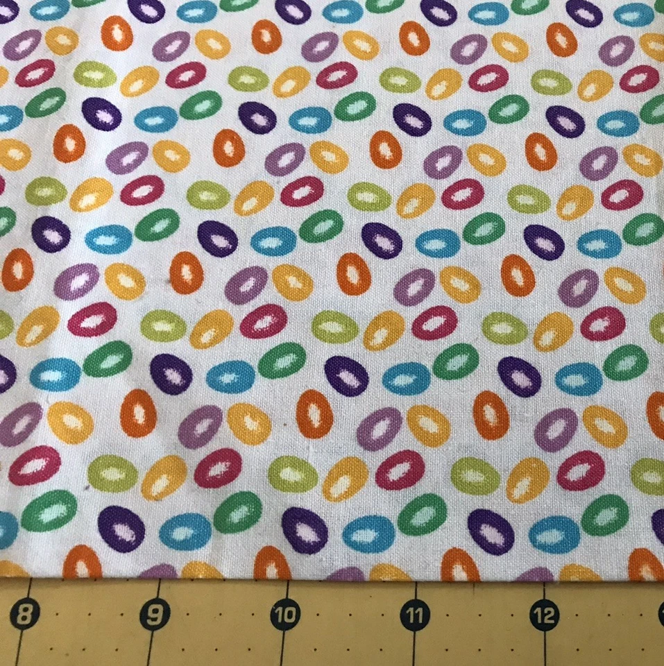 Easter  Eggs On White 25” X 42” 100% cotton fabric #989 - Image 1 of 1