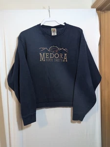 Vintage Embroidered Medora North Dakota Crewneck Sweatshirt Large Buffalo - Picture 1 of 4