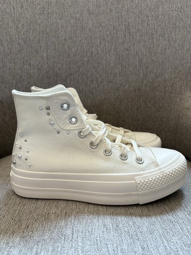 Converse alte con borchie perla platform lift taglia 5 5 o 6 nuove senza etichette