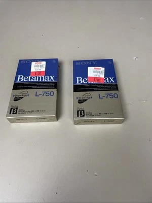 Sony Betamax L-750 Blank Recordable Beta Tape 'Hi-Packing' Sealed New Lot Of 2 - Image 1 of 4