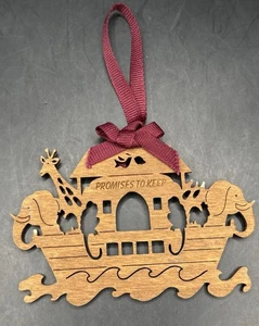 Arca di Noè in legno ornamento natalizio sagoma design promesse da mantenere  - Foto 1 di 5