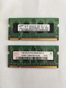 2 RAM da 1GB ciascuna DDR2 PC2 5300S 555 per notebook laptop portatile - Foto 1 di 1