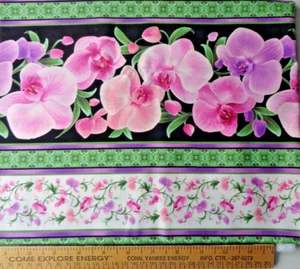 Stoffset "Orchideen", 1-1/4 Yard, 2/3 Yard, plus++, Timeless Treasures Stoffe, Neu - Bild 1 von 4