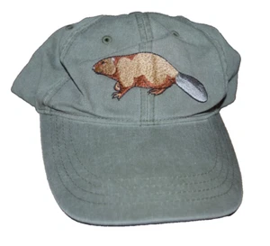 Eco reptileshirts Hat Embroidered Beaver One Size Green - Picture 1 of 4