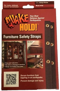 Erdbeben Bebenhalter Möbel Sicherheitsgurte 2 Stück antikbraun NEU - Bild 1 von 2