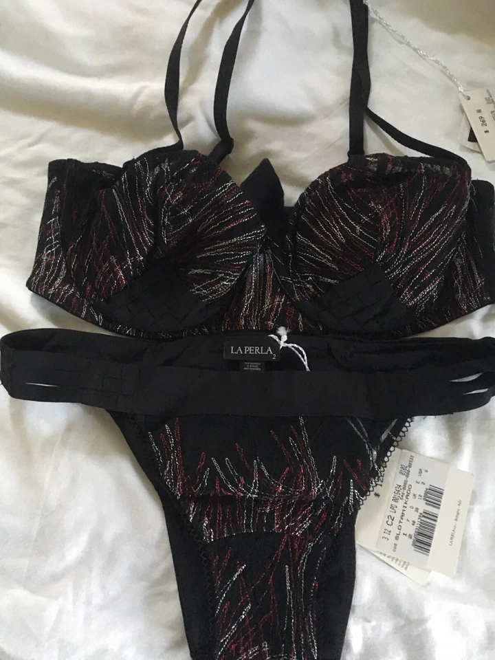 Nuevo con etiquetas Sujetador La Perla Sin Tirantes Demi Cup Cheeky Tanga Lote 36B S Bambú Vendaje $425 Foto 1 de 4