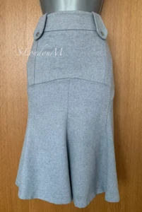 UK size 8 Karen Millen Grey Wool Blend Fit Flare Knee Length Work Office Day - Picture 1 of 5