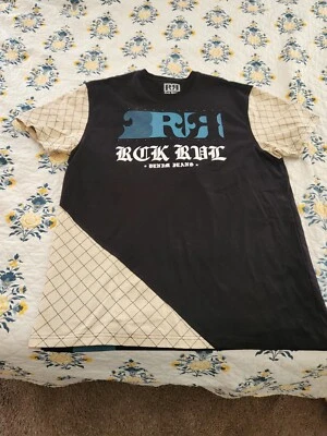 Рубашка Rock Revival размер XXL украшенная/прошитая черная/бежево-синяя. - Изображение 1 из 4