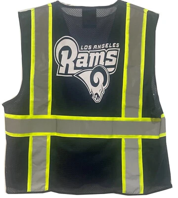 🏈🦺LA RAMS HIGH VISIBILITY SAFETY VEST PPE REFLECTIVE 3" STRIP SIZE M/L/XL/2XL - Image 1 of 2