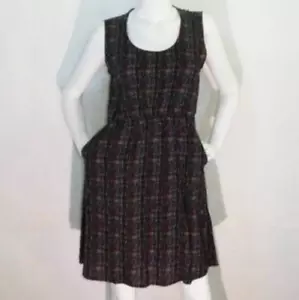 KAVU Midi Simone Summer Dress Pockets! Colourful Electric Grid Plaid Size S NEW! - Bild 1 von 6