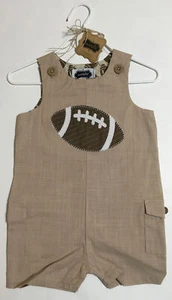 Mud Pie baby toddler boys summer Romper Football 9-12M - Picture 1 of 3