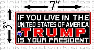 TRUMP IS YOUR PRESIDENT Decal Sticker Bumper Political Sucks Obama Funny Hillary - Picture 1 of 1