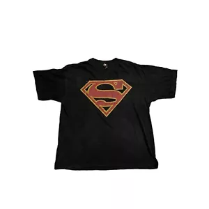 Vintage Rare Glitter Superman T Shirt Sparkles XL - Picture 1 of 3