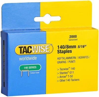 Tacwise Graffette Zincate Resistenti - 140/8mm - Confezione da 2000