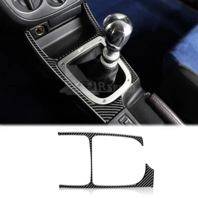 Black Carbon Fiber Sticker Cover Gear Shift Panel For Subaru Impreza STI 2002-04 - Image 1 of 4