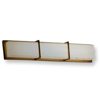 Allen Roth LED Brighton Vanity Light 27" Champagne Finish White Glass Shade  - Image 1 of 4