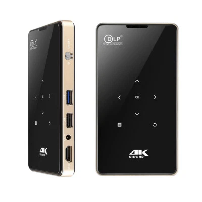 Mini DLP Projector 4K Android 9.0 WiFi Bluetooth 1080P Home Theater System - Image 1 of 4