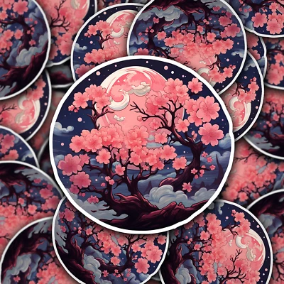 TWEED & CO. Cherry Blossom Vinyl Sticker - Embrace Nature's Beauty Anywhere You Go!