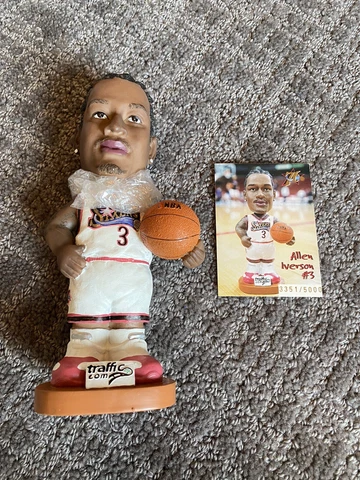NIB Allen Iverson Traffic.com Philadelphia 76ers Bobblehead w/Authentication Cover