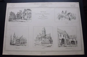 croquis architecture 5ème année Août 1871 :croquis d'un voyage en Normandie - Picture 1 of 10