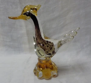 Vtg JICo Venitan Murano Art Glass Bird Figurine Mid Century Roadrunner? Handmade - Picture 1 of 13