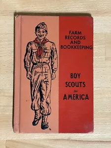 Vintage BSA Farm Records and Bookkeeping Hardcover Merit Badge Book Tan & Red - Bild 1 von 3