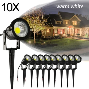 10X 12V Spotlights Warm White COB Garden Lawn Outdoor Landscape Decor Hardwired - Picture 1 of 12