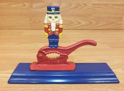 2006 Houston Harvest Cast Iron Nutcracker on Wood Base Collectible Holiday Decor - Image 1 of 4