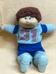 Cabbage Patch bambola bambini CPK ragazzo capelli filati castani 31 scarpe tuta attiva vintage - Foto 1 di 12