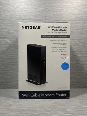 Netgear AC1200 WiFi Cable Modem Router (C6230) 802.11 AC Dual Band Gigabit, Used - Image 1 of 4