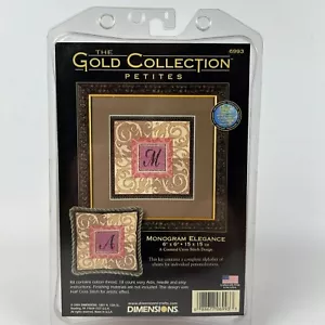 Dimensions 6993 The Gold Collection Petites Monogram Elegance Cross Stitch Kit - Picture 1 of 3